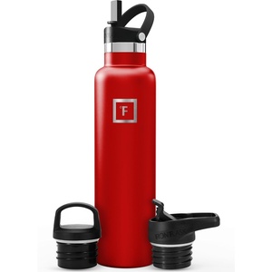 image:imageIRON FLASK 24 oz Narrow Mouth Water Bottle with StrawFire Red