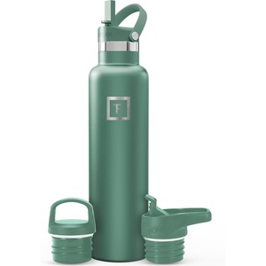 image:imageIRON FLASK 24 oz Narrow Mouth Water Bottle with StrawSage