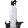 image:imageIRON FLASK Camping amp Hiking Hydration Flask with Straw BPAFree Insulated Stainless Steel Sports Water Bottle  20 oz Carrara Marble